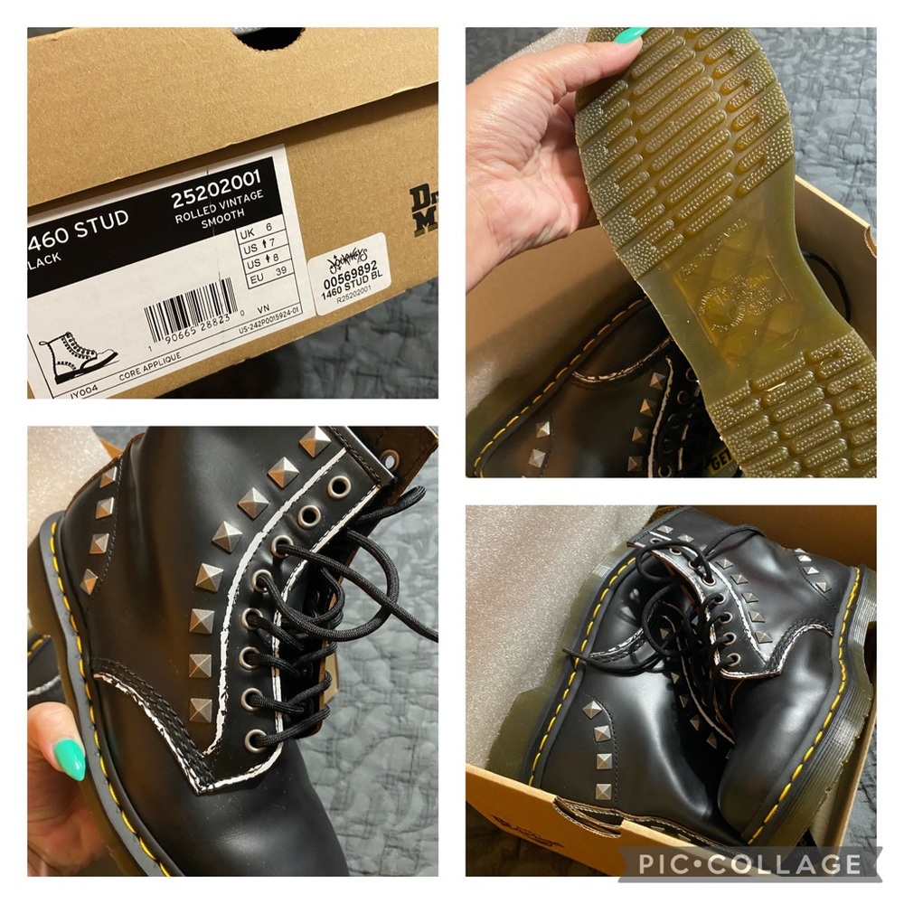 Doc Martens. Studded. Leather. Size 8. Fit like 9’s. New condition. Wore once.